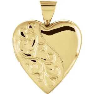 14k Yellow Gold Heart Locket
