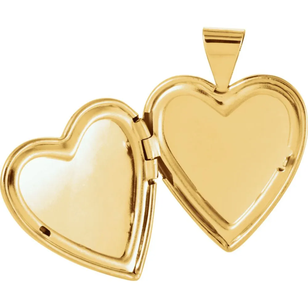 14k Yellow Gold Heart Locket