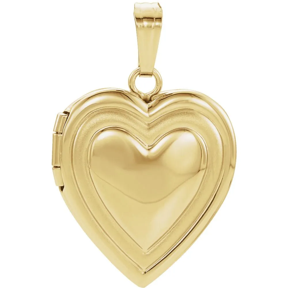 14k Yellow Gold Heart Locket