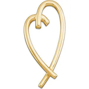 14k Yellow Gold Heart Pendant Slide