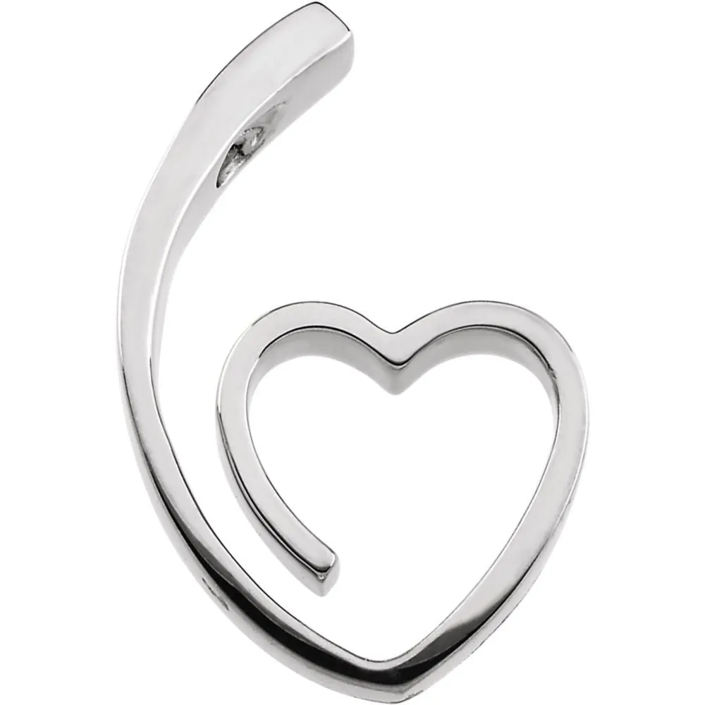 14k Yellow Gold Heart Pendant Slide