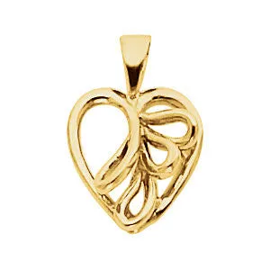 14k Yellow Gold Heart Pendant