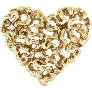 14k Yellow Gold Heart Pendant