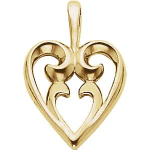 14k Yellow Gold Heart Pendant