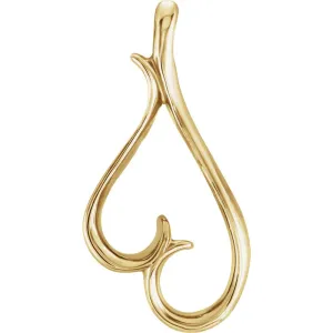 14k Yellow Gold Heart Pendant