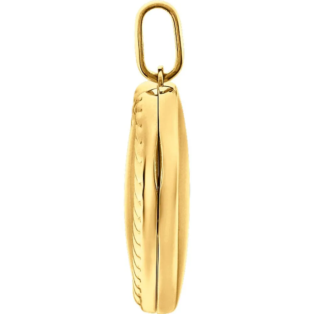 14k Yellow Gold Heart Rope Design Locket