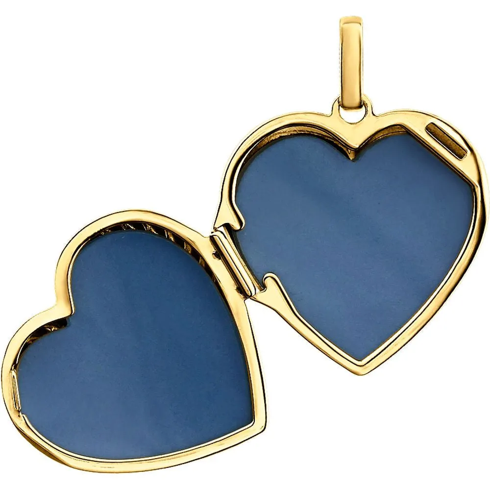14k Yellow Gold Heart Rope Design Locket