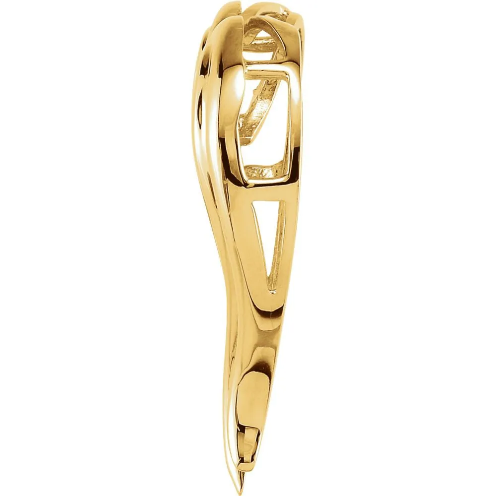 14k Yellow Gold Heart Shape Pendant Enhancer