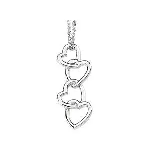 14k Yellow Gold Linked Hearts Pendant