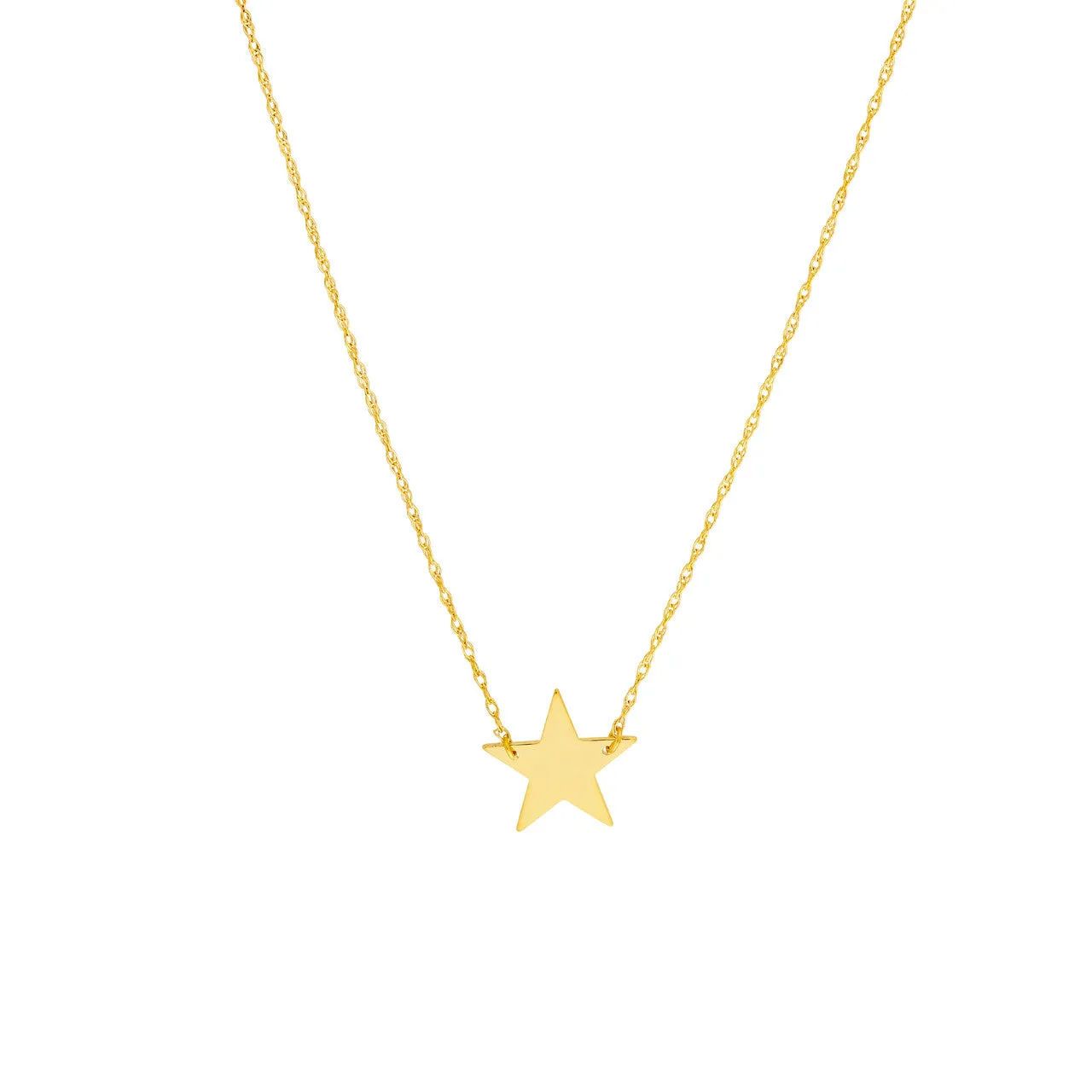 14K Yellow Gold Mini Star Pendant Necklace