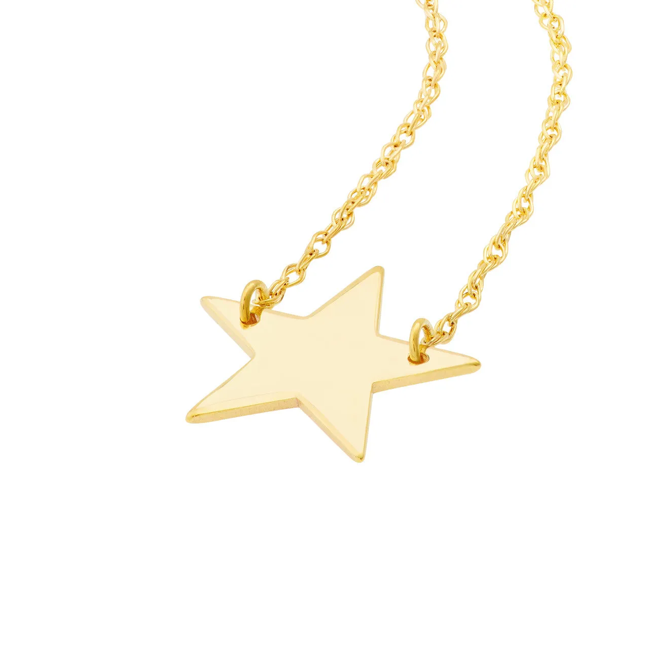 14K Yellow Gold Mini Star Pendant Necklace