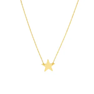 14K Yellow Gold Mini Star Pendant Necklace