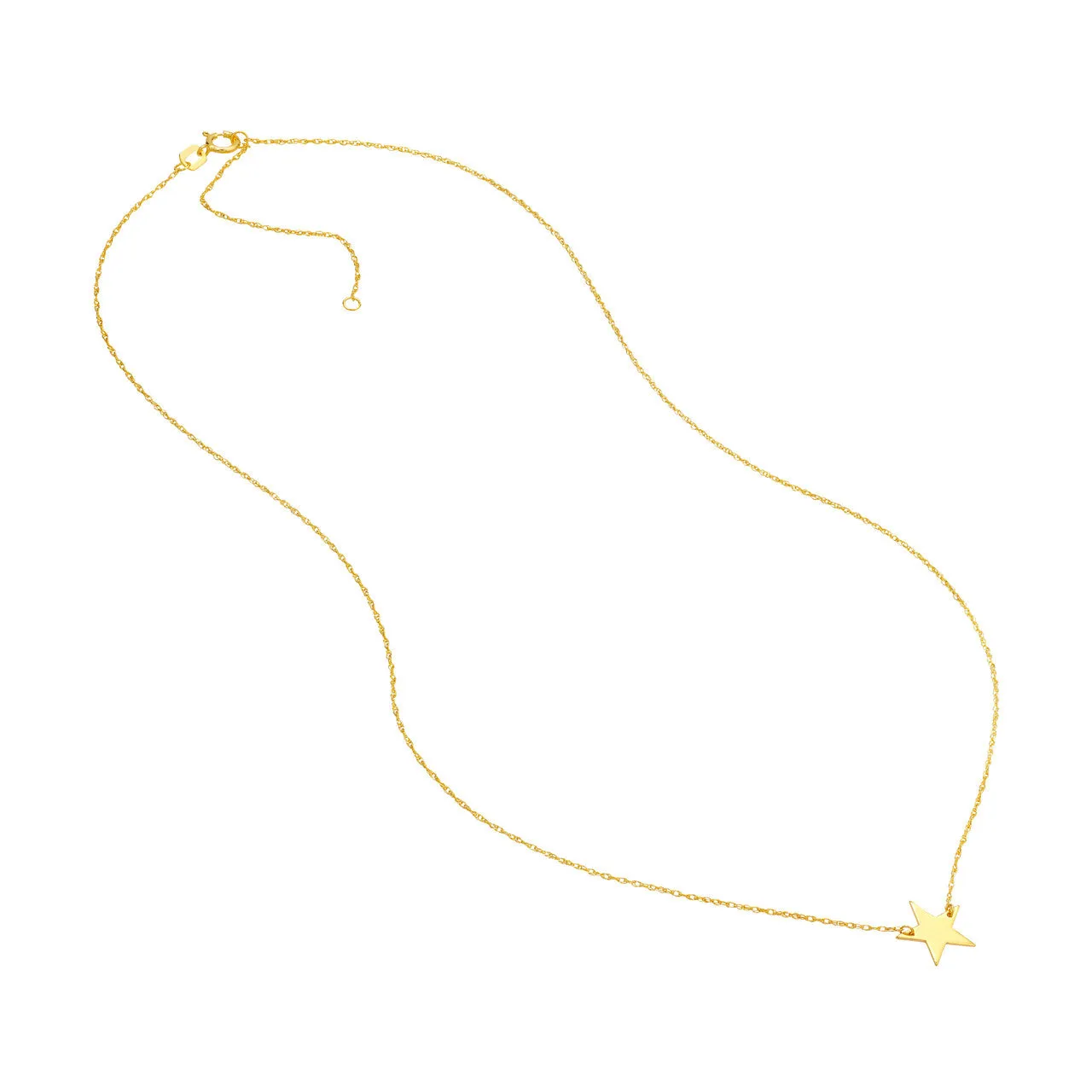 14K Yellow Gold Mini Star Pendant Necklace