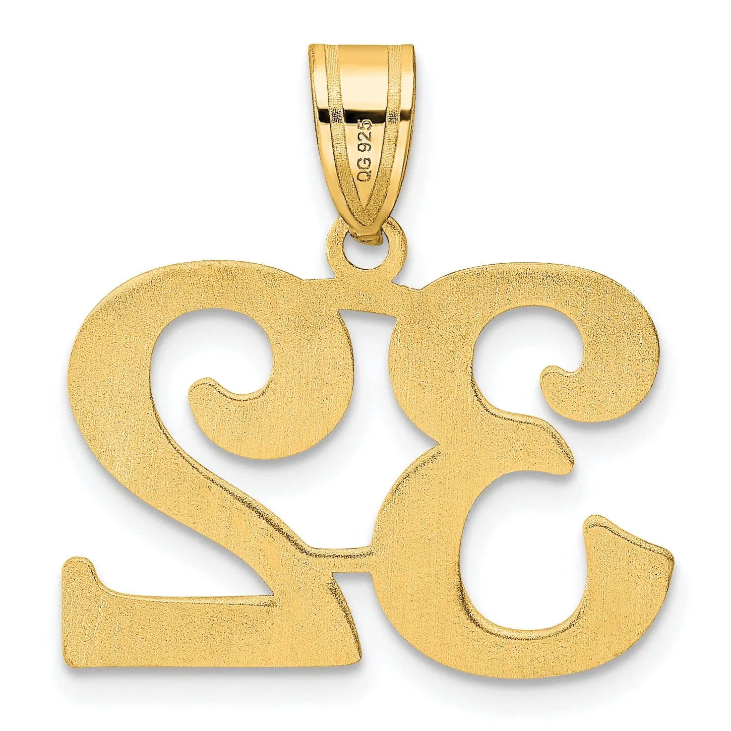 14k Yellow Gold Polished Finish Number 32 Charm Pendant