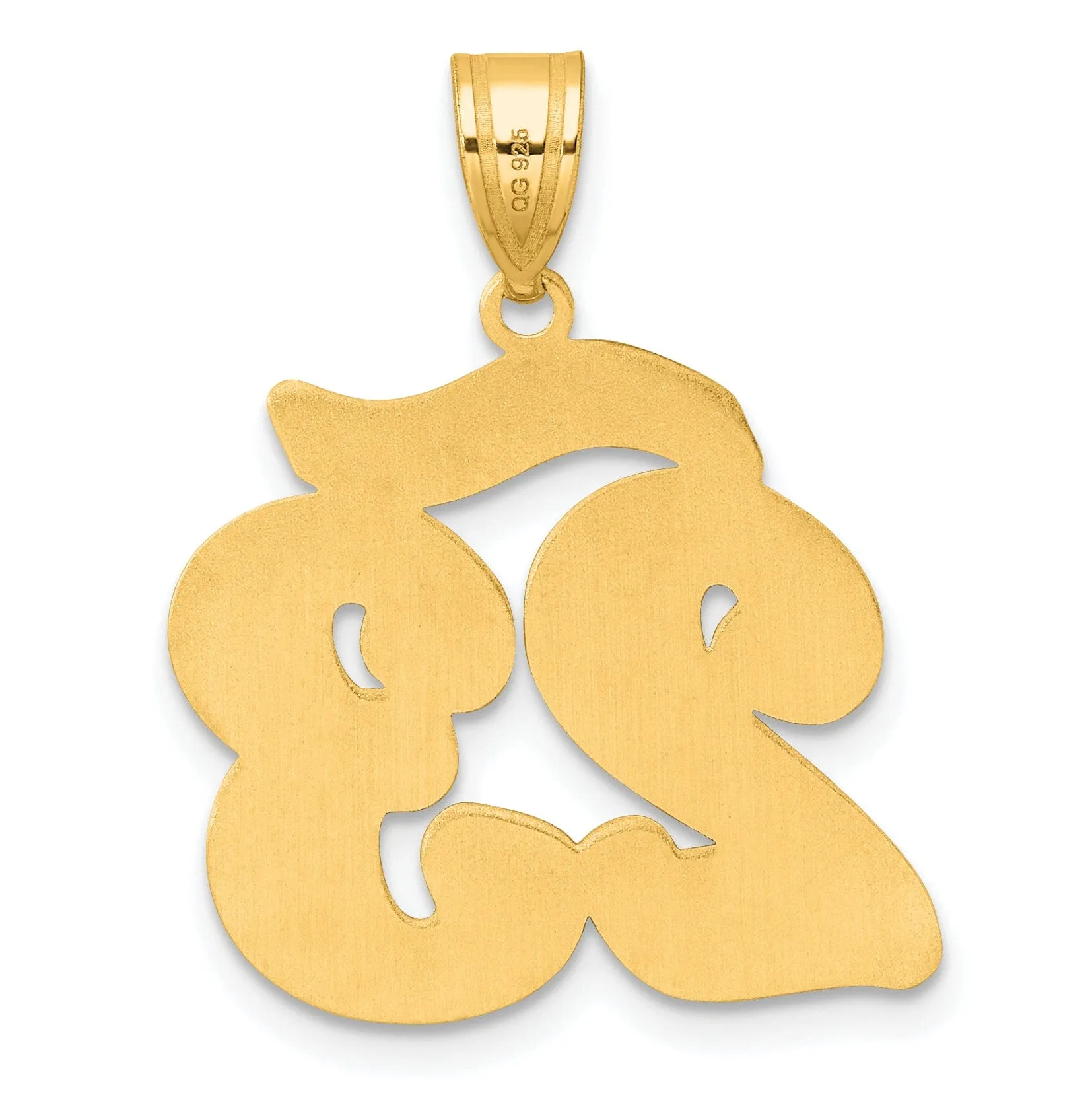 14k Yellow Gold Polished Finish Script Design Number 23 Charm Pendant