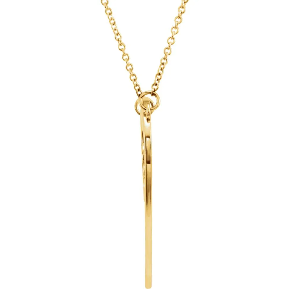 14k Yellow Gold "Mom" Heart 17" Necklace
