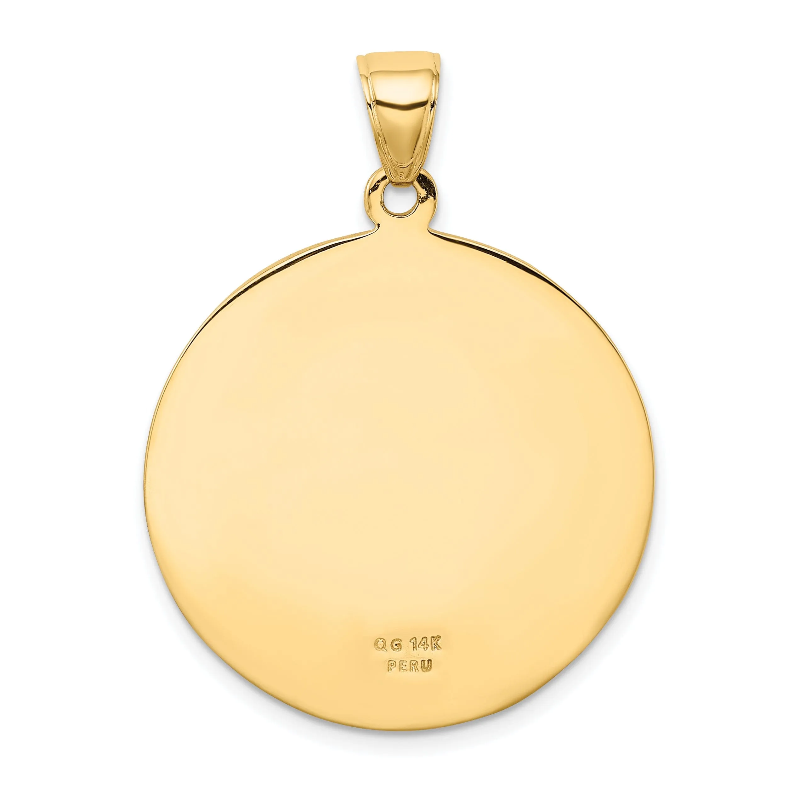 14k Yellow Gold Saint Christopher Medal Pendant