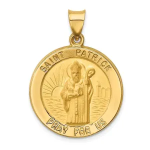 14k Yellow Gold Saint Patrick Medal Pendant