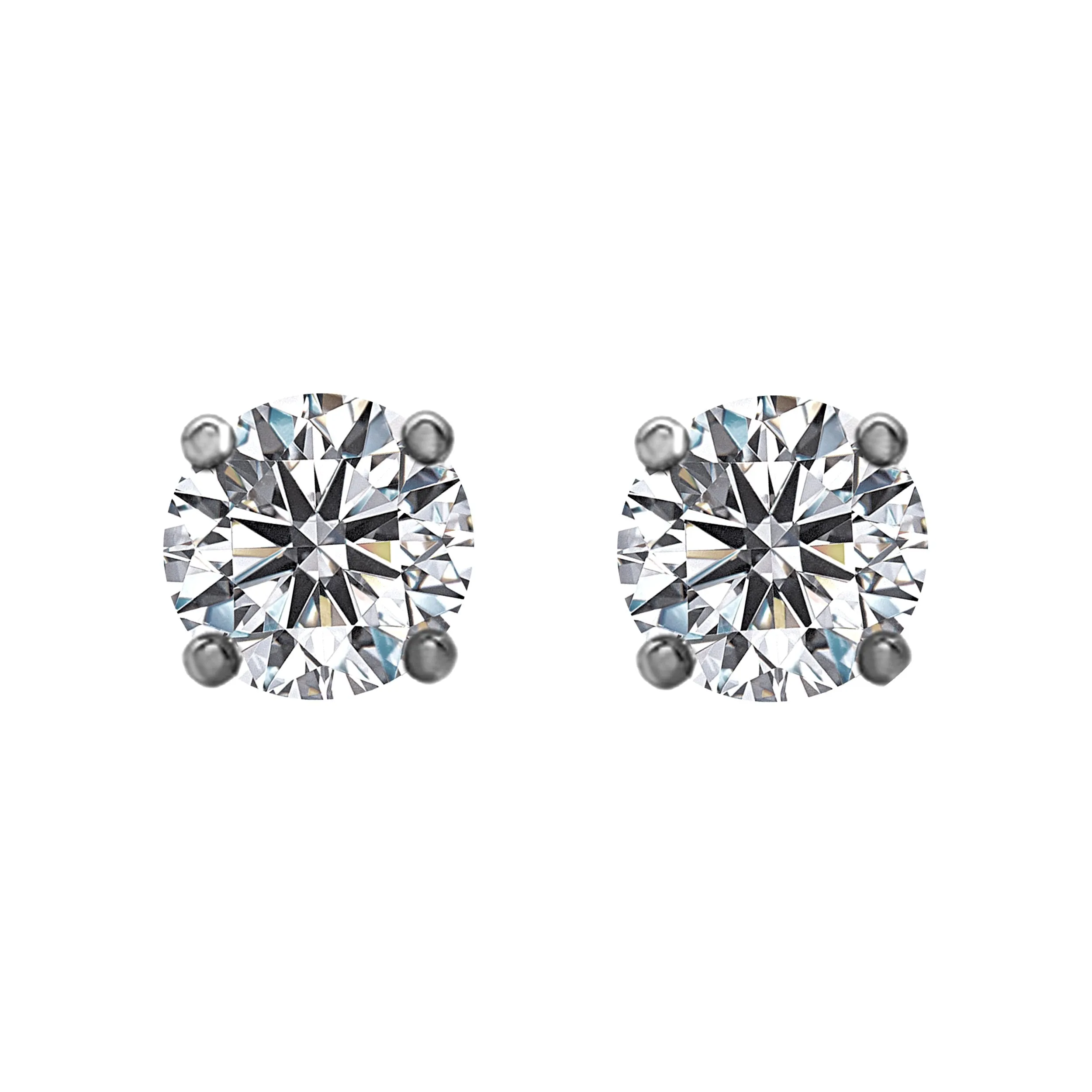 1.50tcw Round Diamonds in 14K White Gold Solitaire Stud Earrings