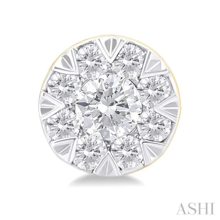 1/6 ctw Lovebright Petite Round Shape Round Cut Diamond Fashion Stud Earring in 10K Yellow Gold