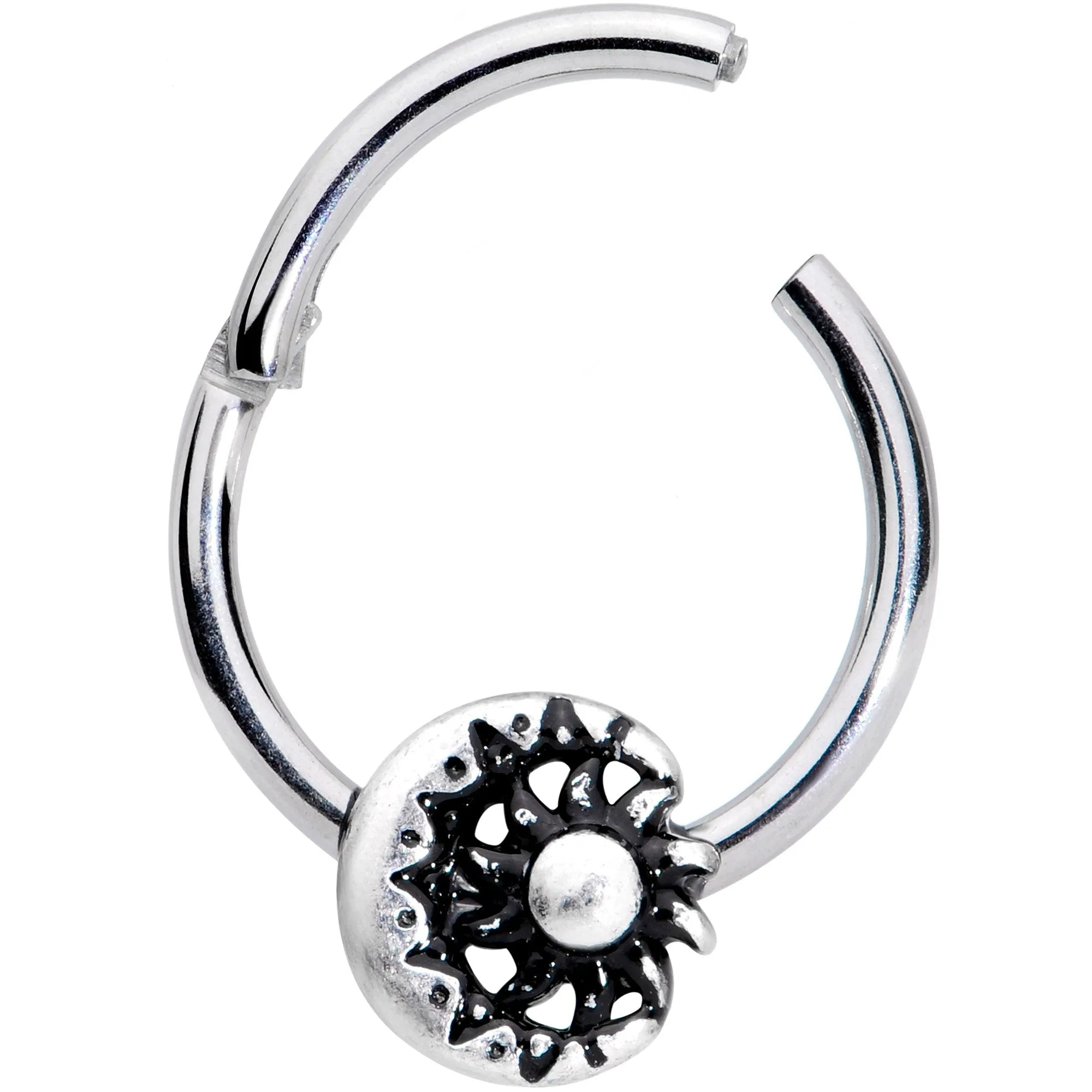 16 Gauge 3/8 Moon Cradling the Sun Hinged Segment Ring
