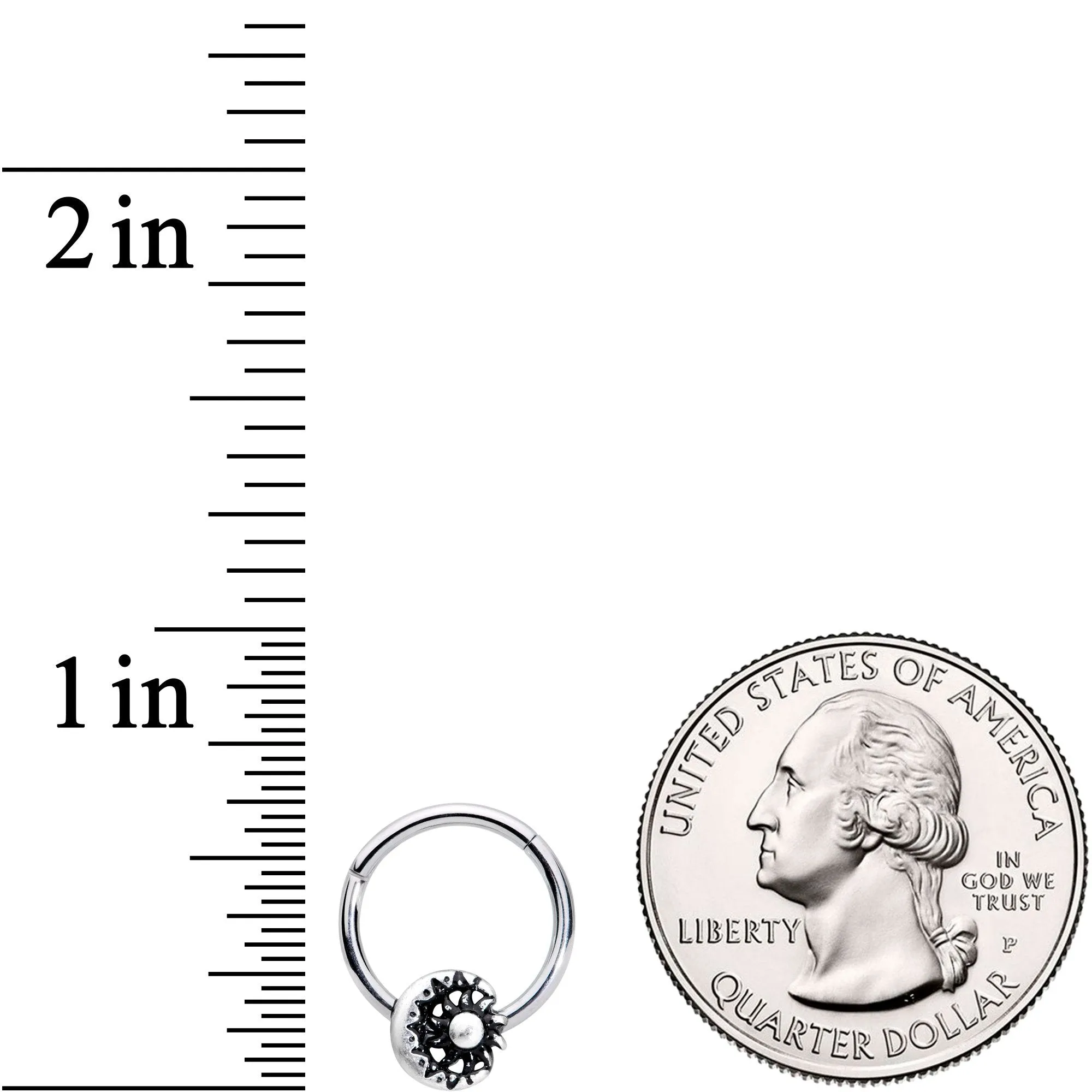 16 Gauge 3/8 Moon Cradling the Sun Hinged Segment Ring