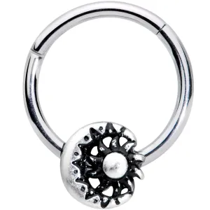 16 Gauge 3/8 Moon Cradling the Sun Hinged Segment Ring