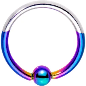 16 Gauge 3/8 Rainbow Tone Two Tone BCR Captive Ring