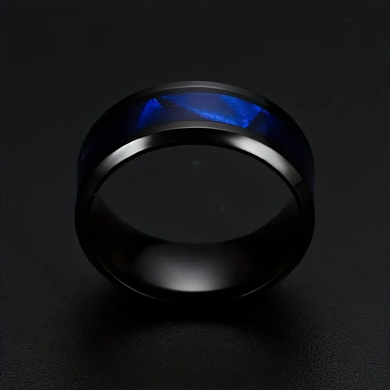 16pcs Men's Stainless Steel Geometric Wedding Ring Set