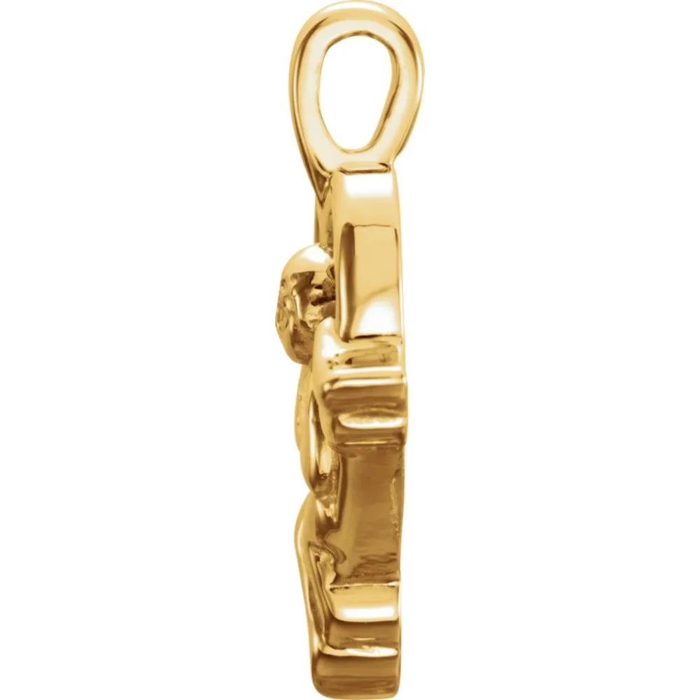 18k Yellow Gold Angel Heart Pendant