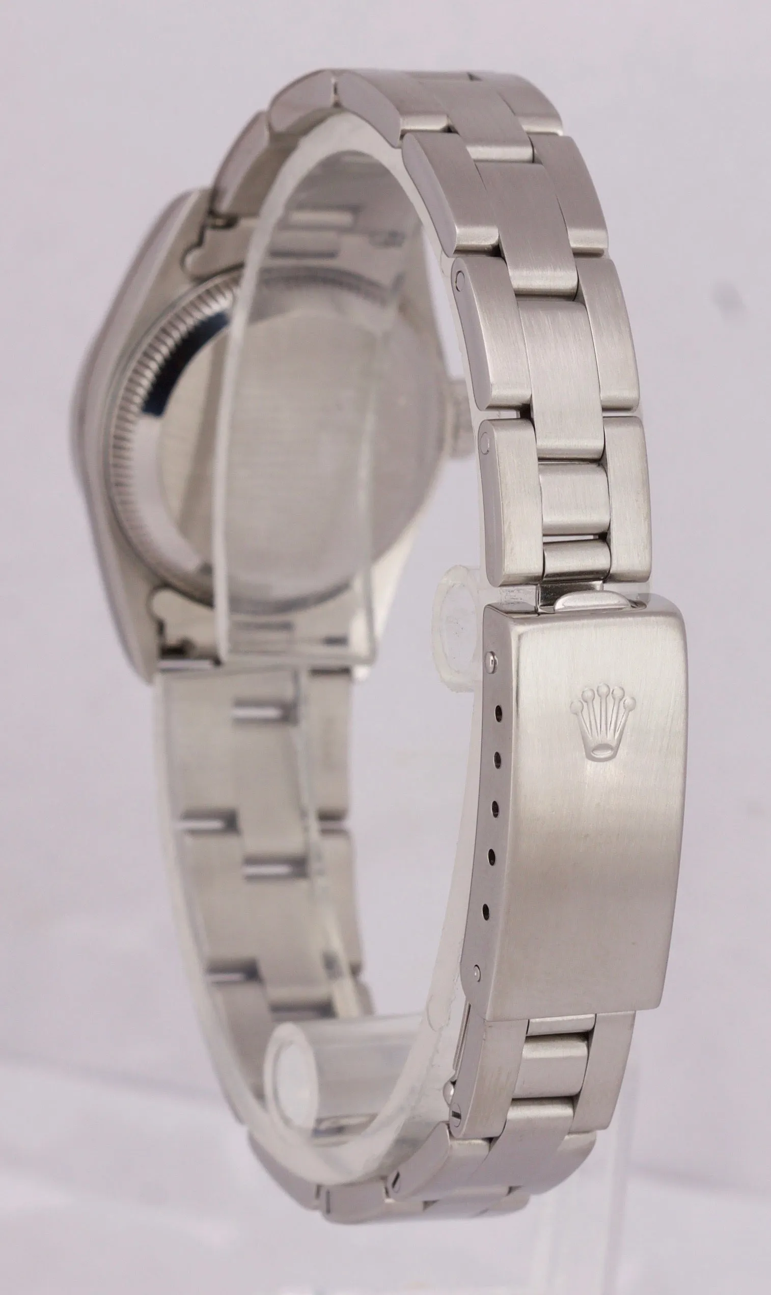 1999 Ladies Rolex Oyster Perpetual 67180 Silver Stick No Holes Oyster 24mm Watch