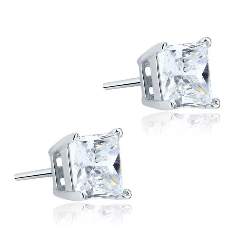 1ct Princess Cut Diamond Stud Earrings