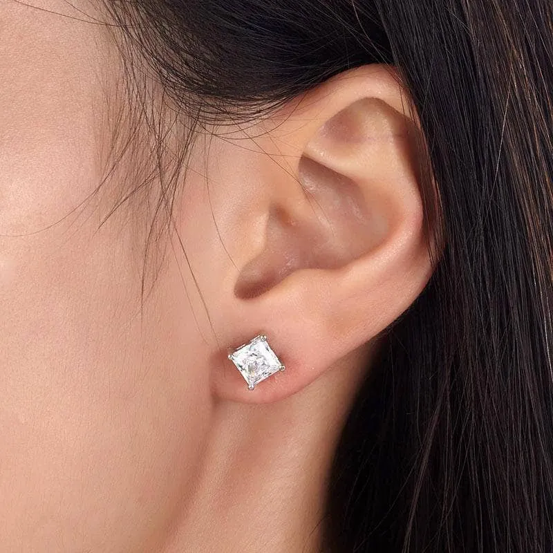 1ct Princess Cut Diamond Stud Earrings