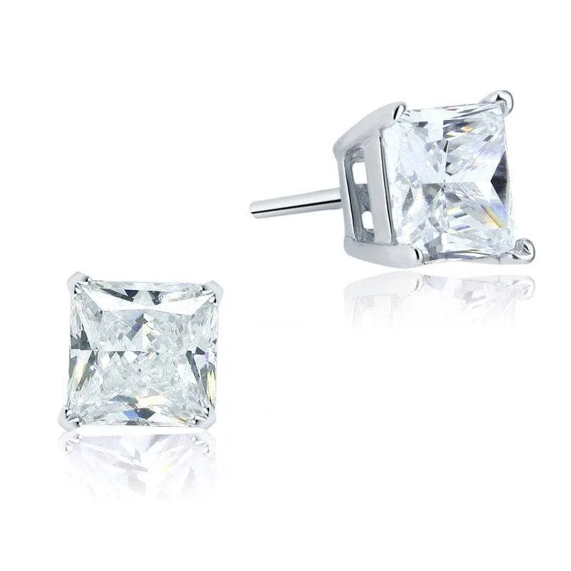 1ct Princess Cut Diamond Stud Earrings