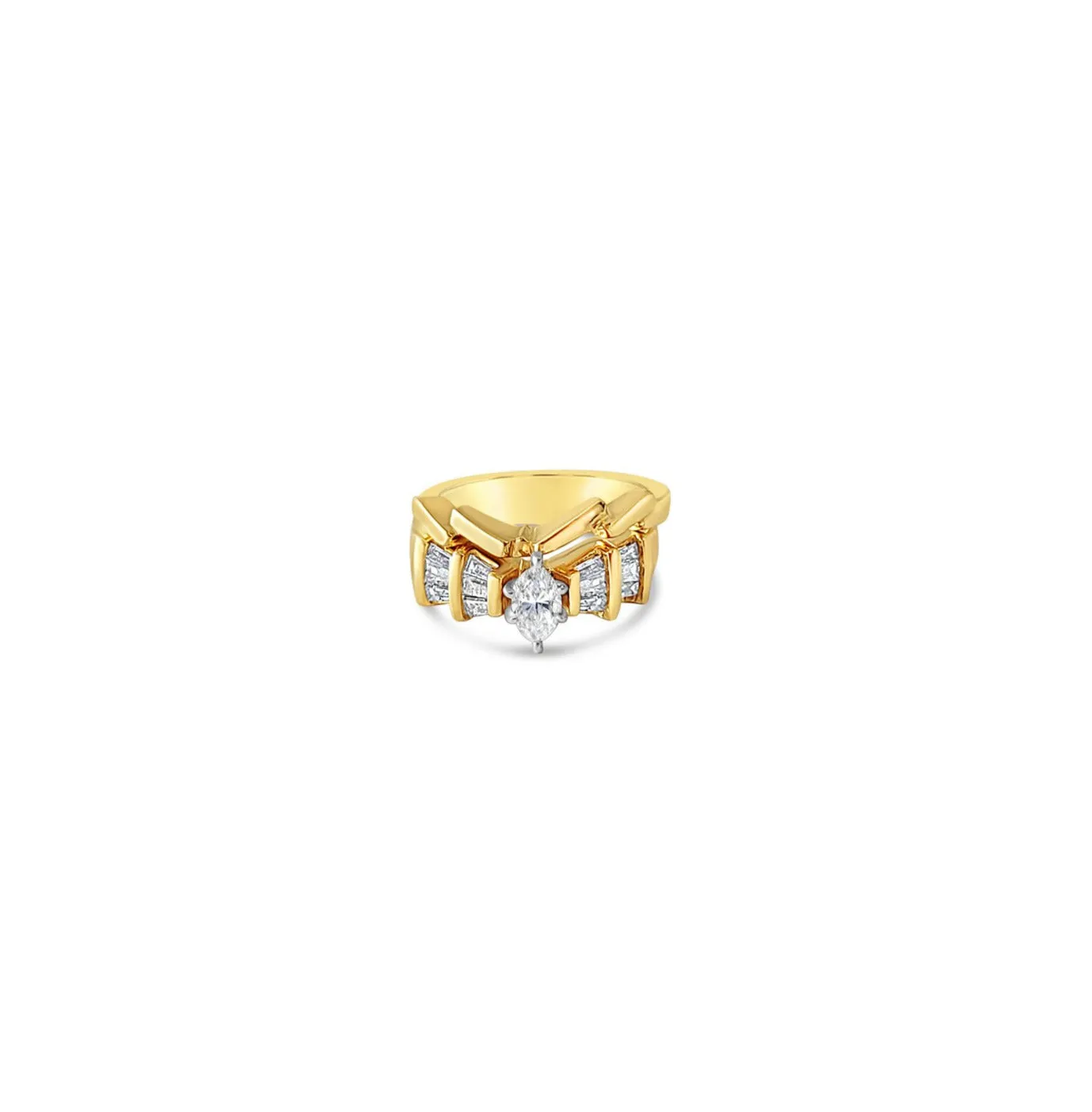 2 Carat Marquise Diamond Bridal Wedding Set Rings