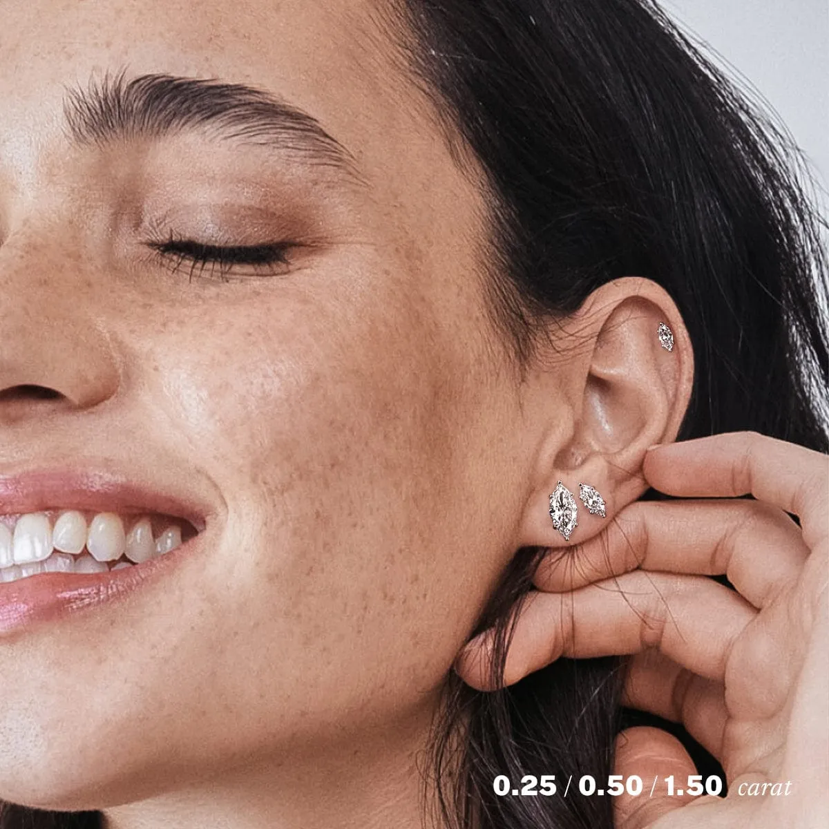 2 carat Marquise Diamond Stud Earrings
