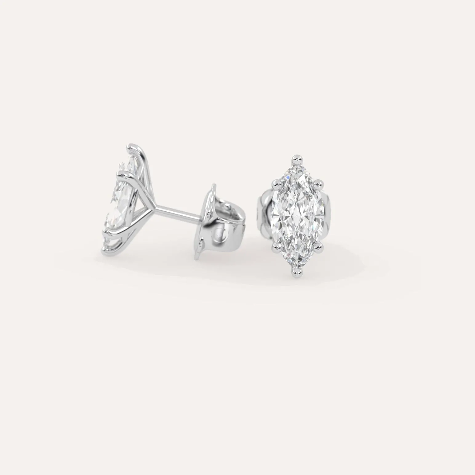 2 carat Marquise Diamond Stud Earrings