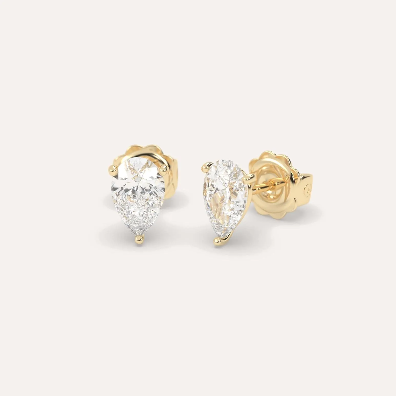 2 carat Pear Diamond Stud Earrings