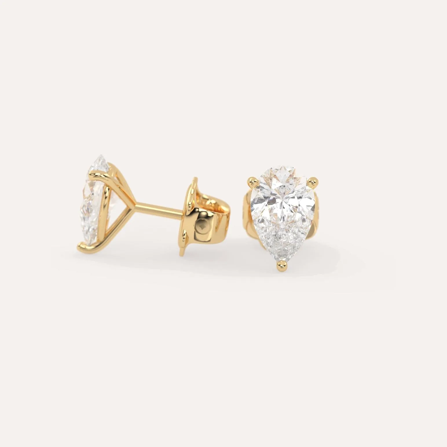 2 carat Pear Diamond Stud Earrings