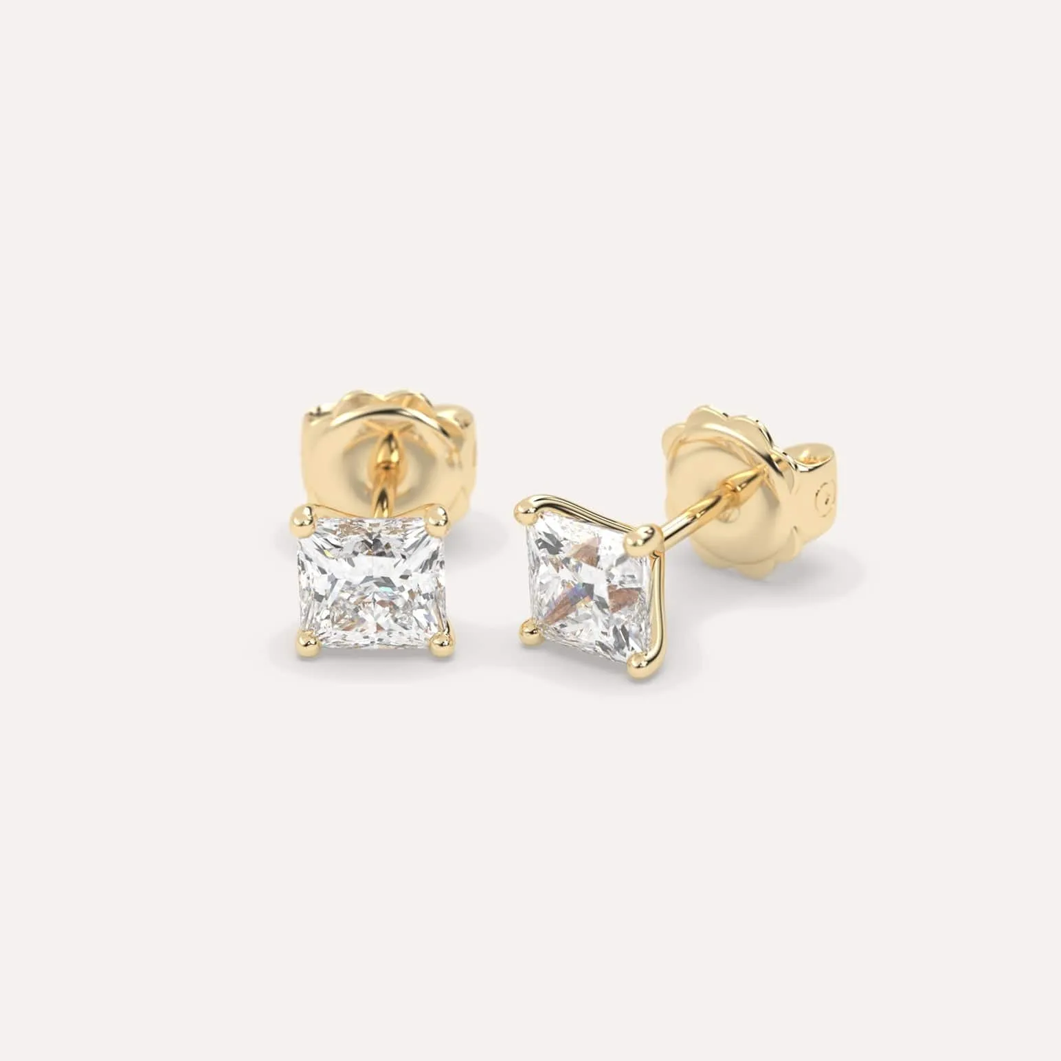 2 carat Princess Diamond Stud Earrings