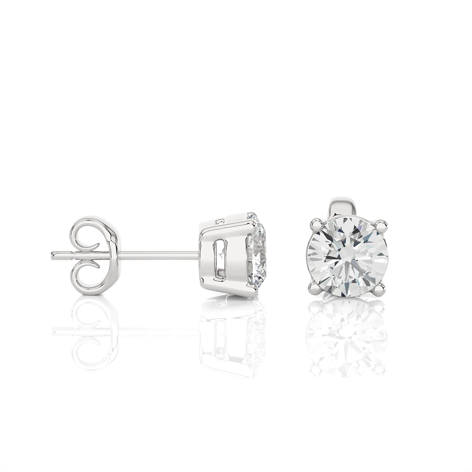 2.00 Carat Round Brilliant Lab-Grown Diamond Stud Earrings