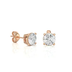 2.00 Carat Round Brilliant Lab-Grown Diamond Stud Earrings