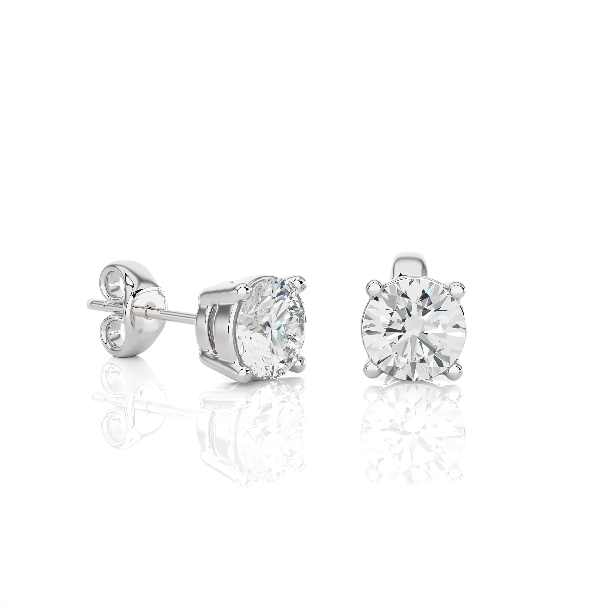 2.00 Carat Round Brilliant Lab-Grown Diamond Stud Earrings