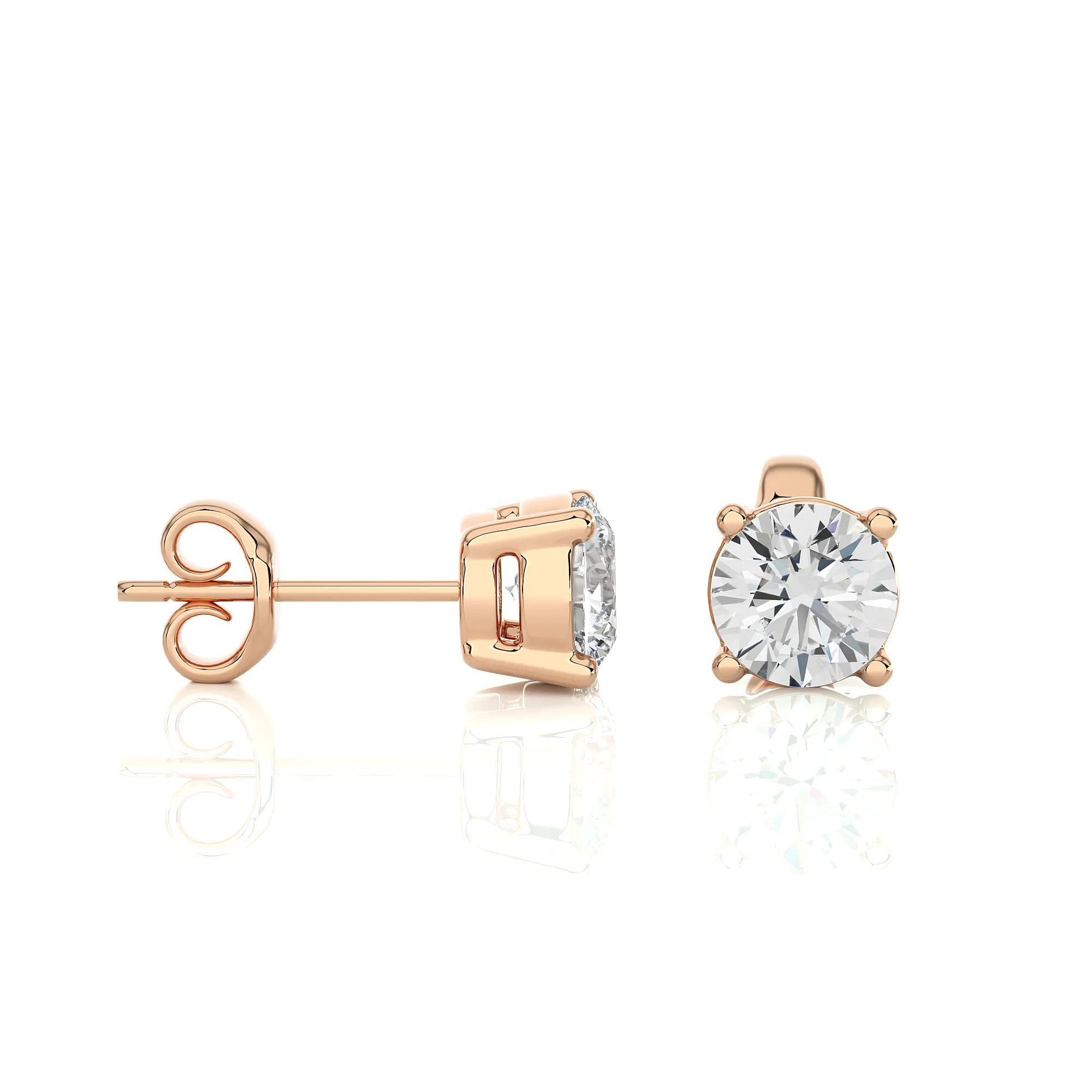 2.00 Carat Round Brilliant Lab-Grown Diamond Stud Earrings
