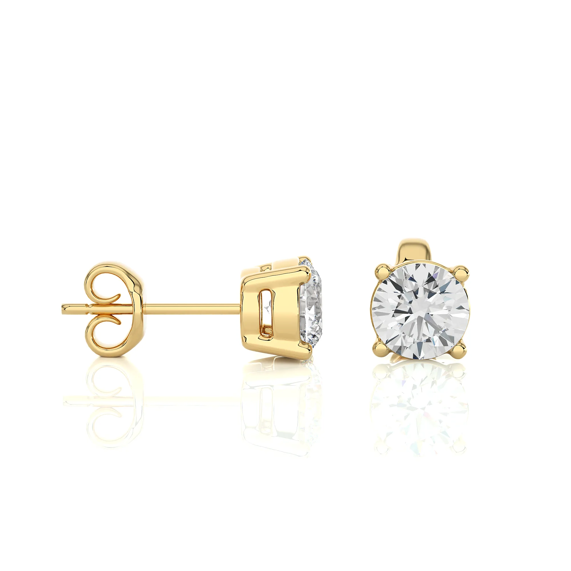 2.00 Carat Round Brilliant Lab-Grown Diamond Stud Earrings