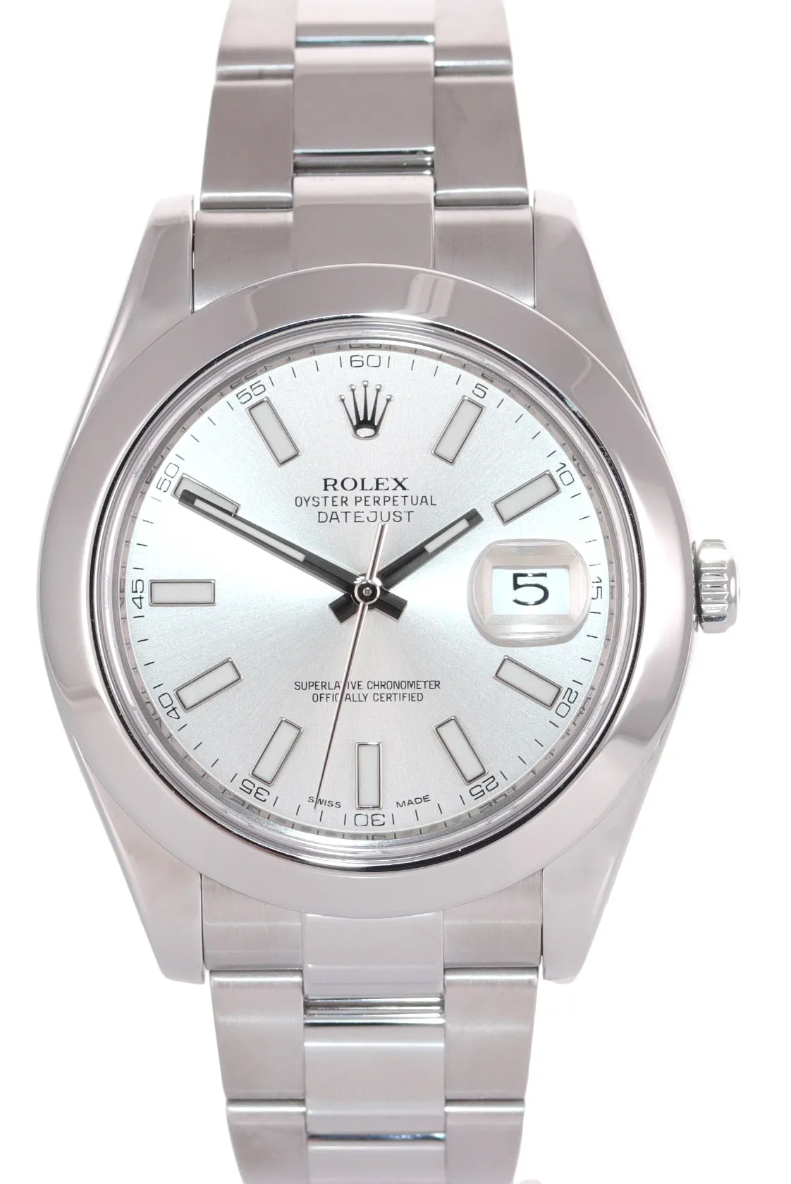 2016 PAPERS Rolex DateJust II 116300 Silver Stick Stainless Steel 41mm Watch Box