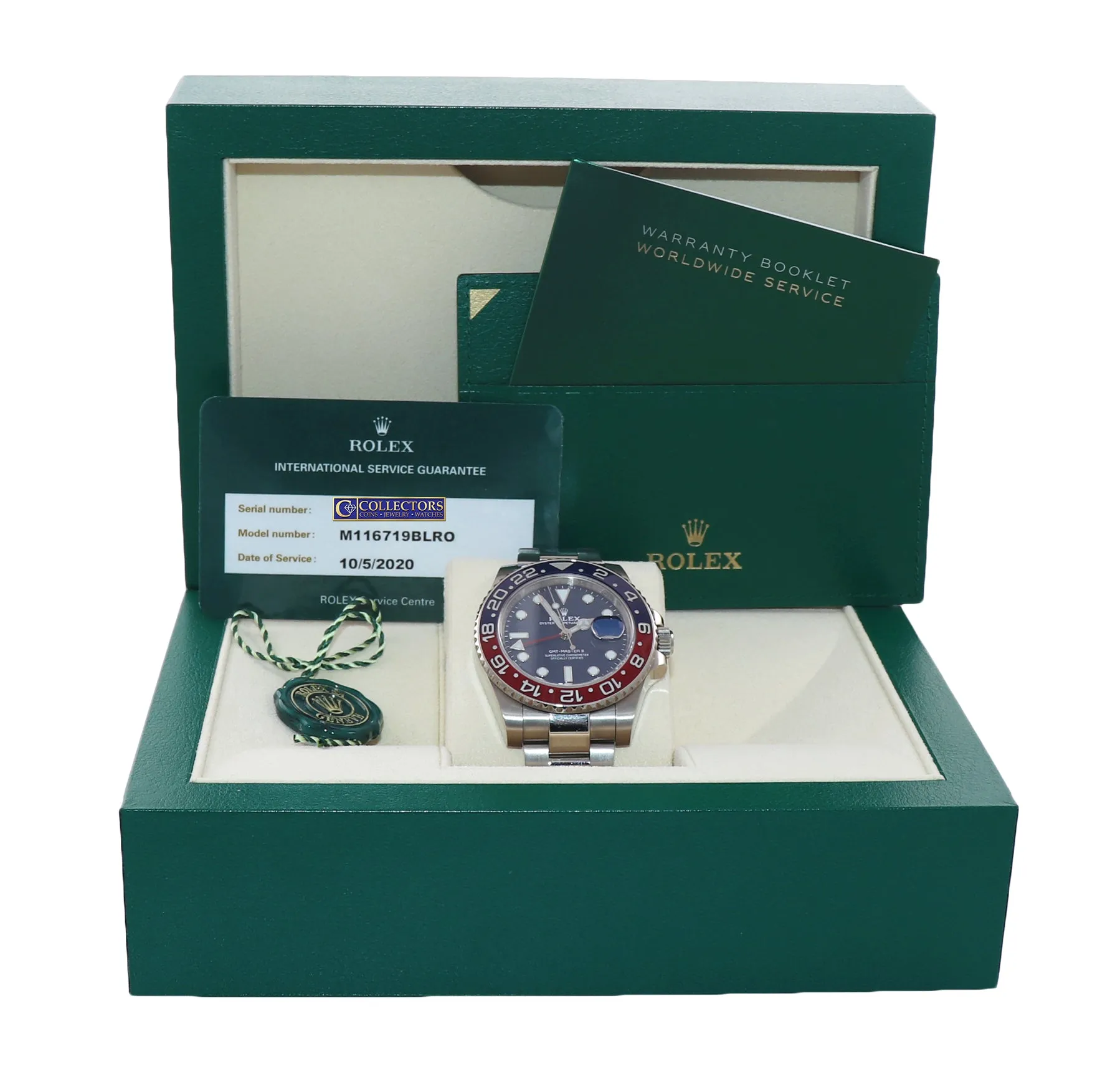 2020 RSC PAPERS Rolex GMT-Master II Pepsi 18K White Gold Blue 116719BLRO Watch