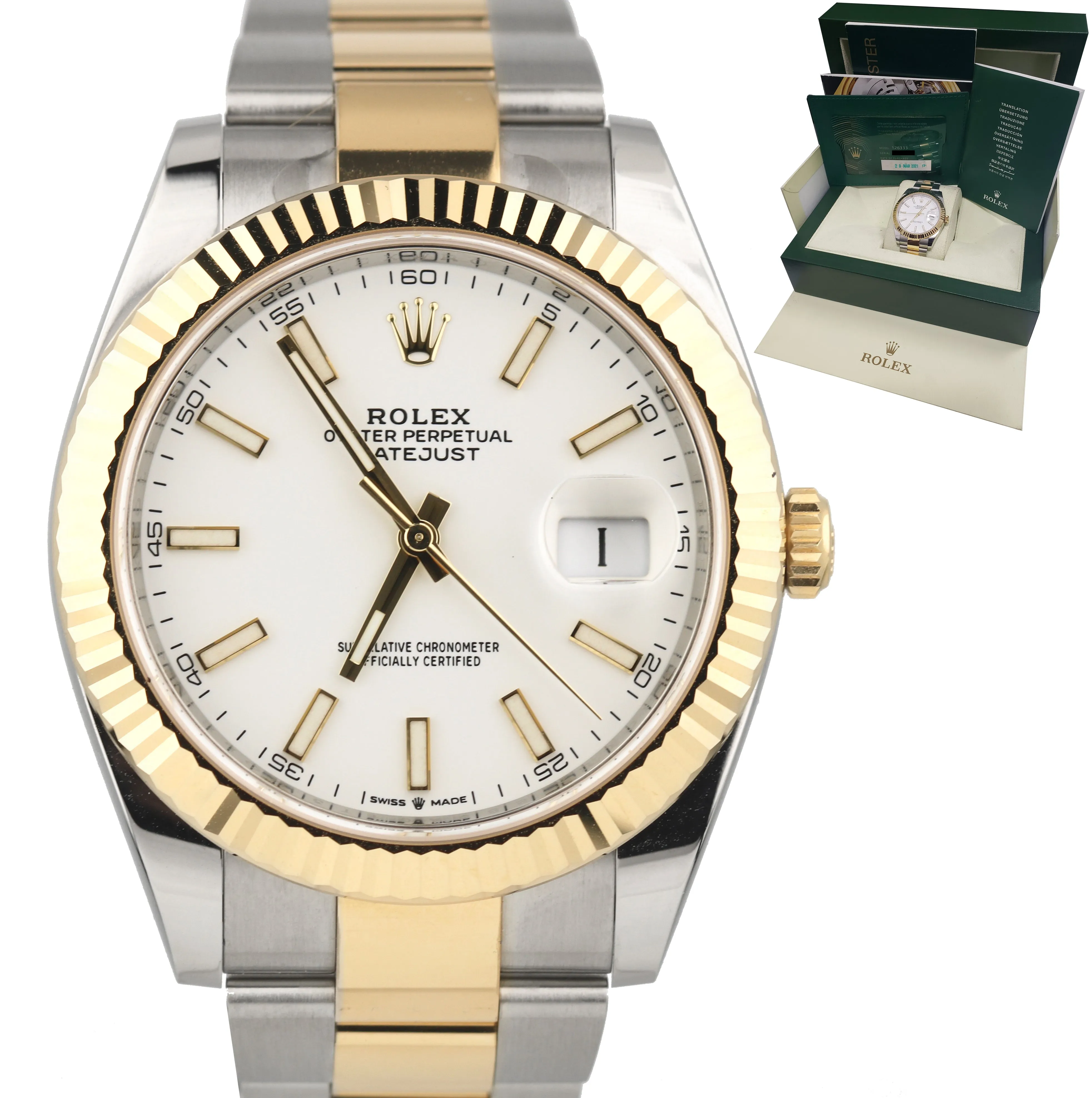 2021 UNPOLISHED Rolex DateJust 41 II 126333 Silver Two-Tone 41mm Oyster Watch