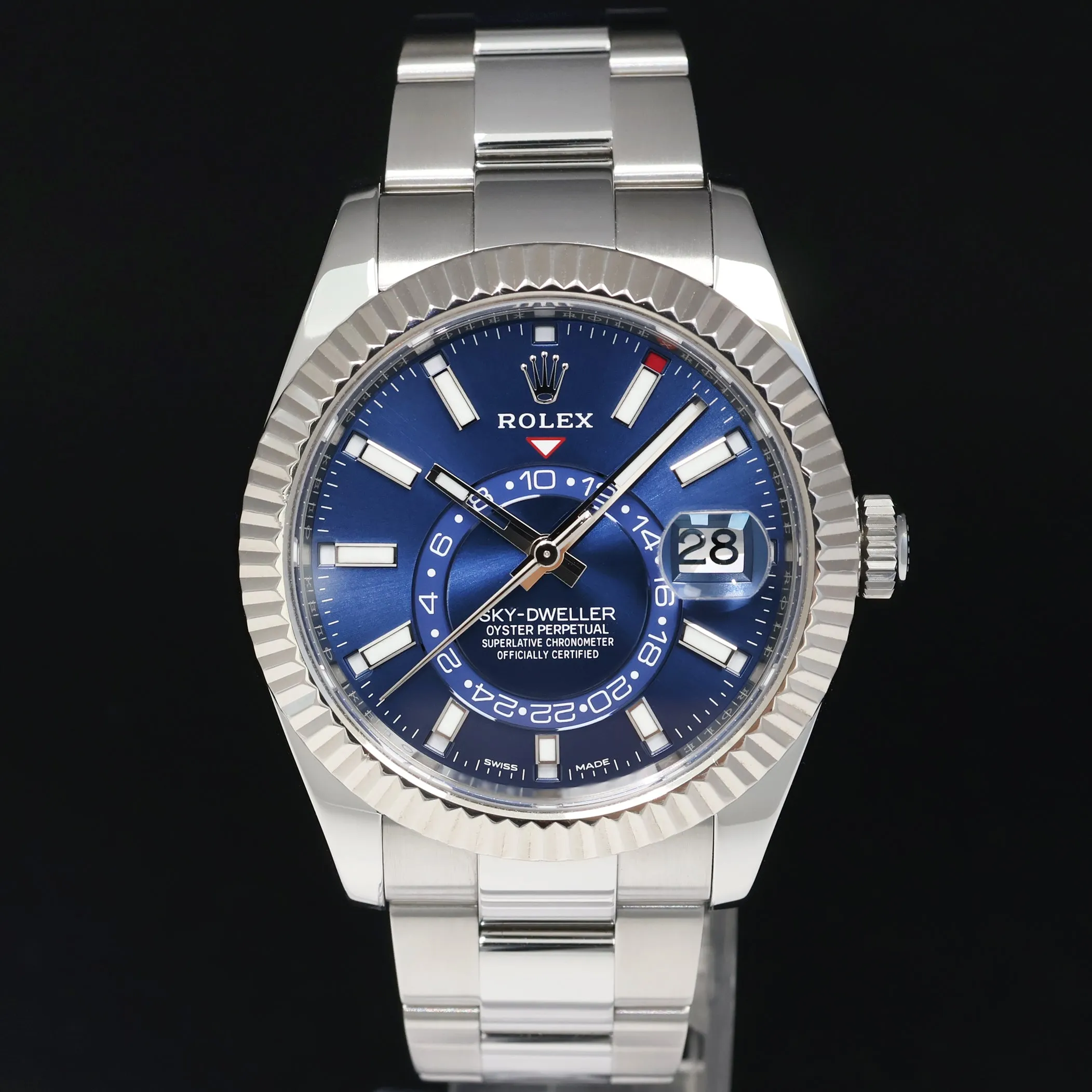 2022 MINT Rolex Blue Sky-Dweller White Gold Oyster 42mm 326934 Watch Box