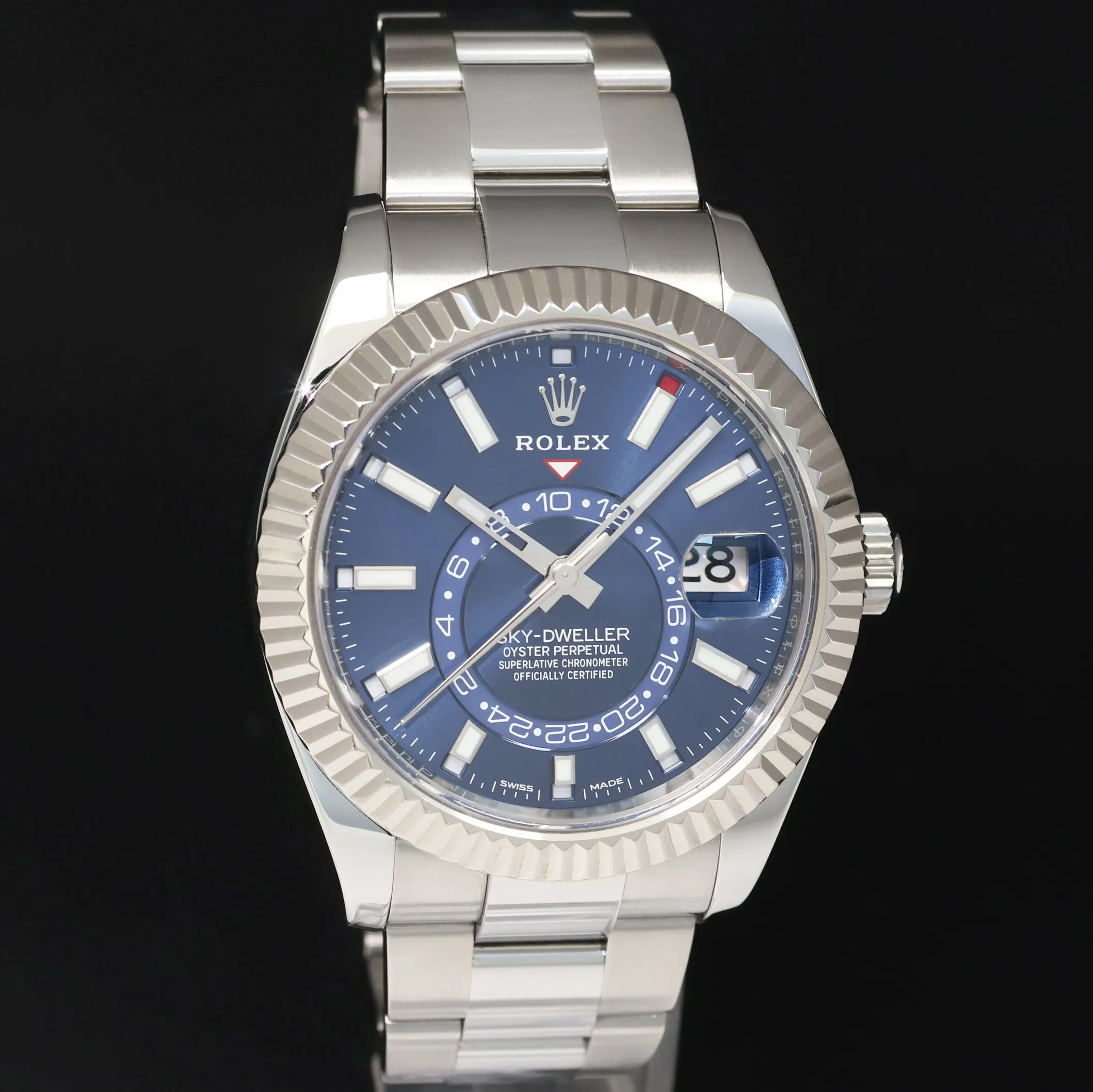 2022 MINT Rolex Blue Sky-Dweller White Gold Oyster 42mm 326934 Watch Box